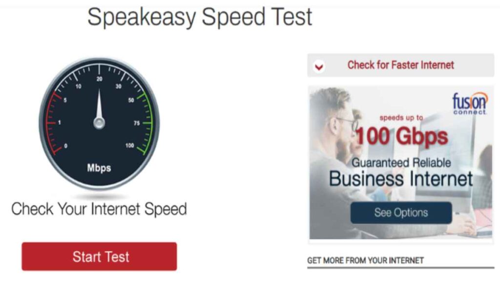 Speakeasy internet speed test